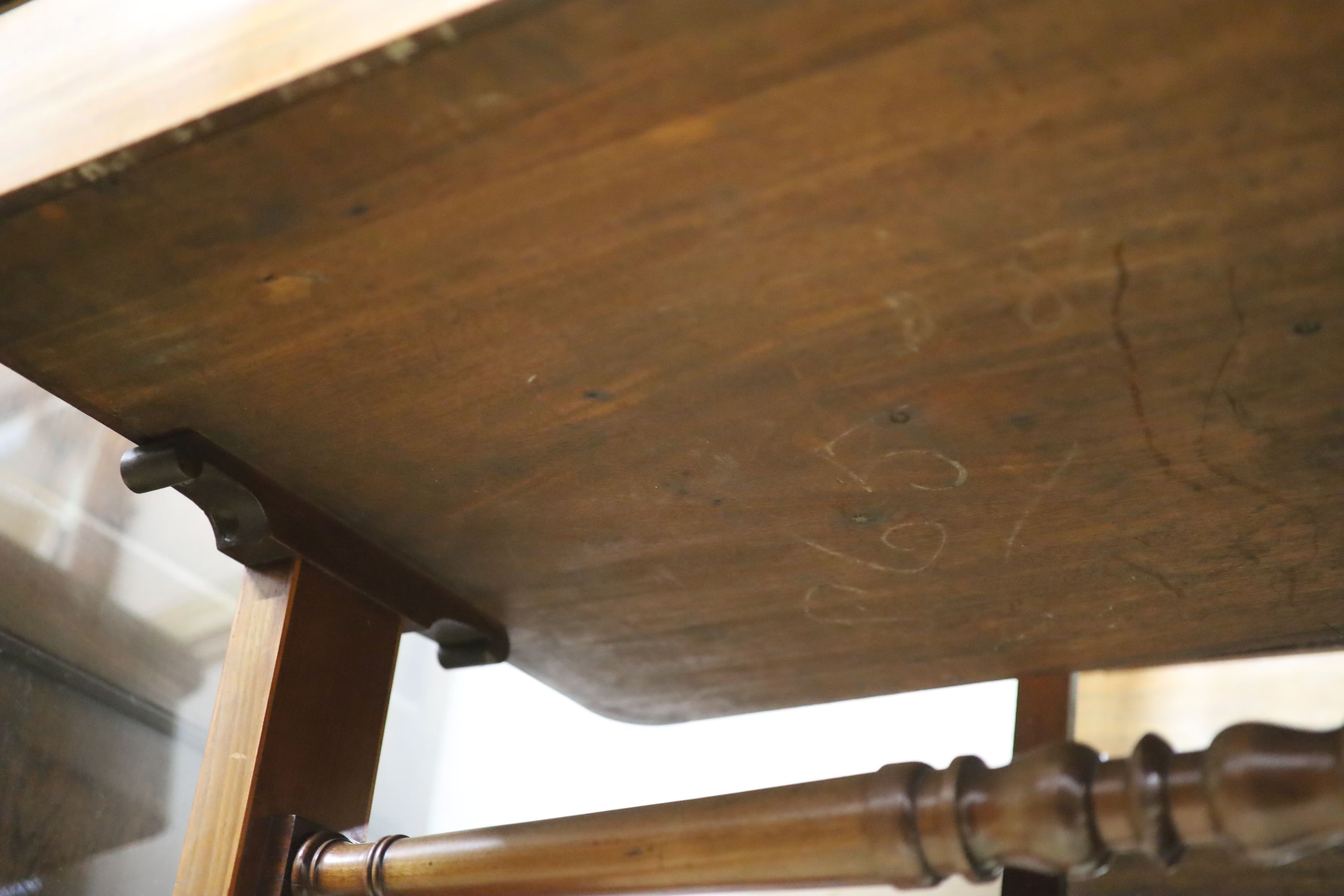 A Regency satin banded inlaid mahogany hinged top writing table, width 93cm depth 61cm height 75cm